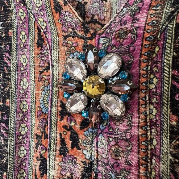 Soft Surroundings Boho Long Sleeve Maxi Dress Women M Earthy Esperanza Hippie - Picture 8 of 12